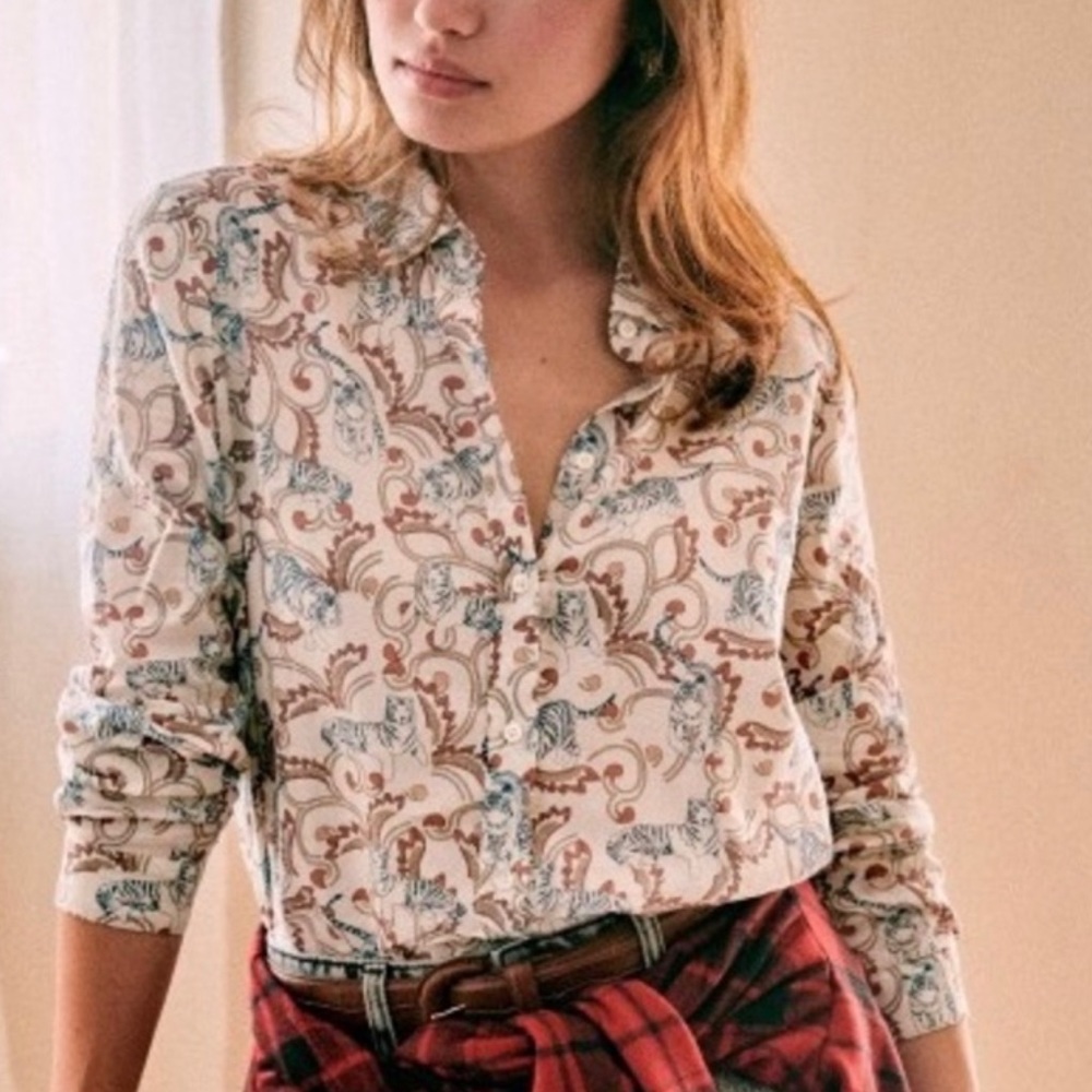 Sezane Tiger Lead Shirt sz 44